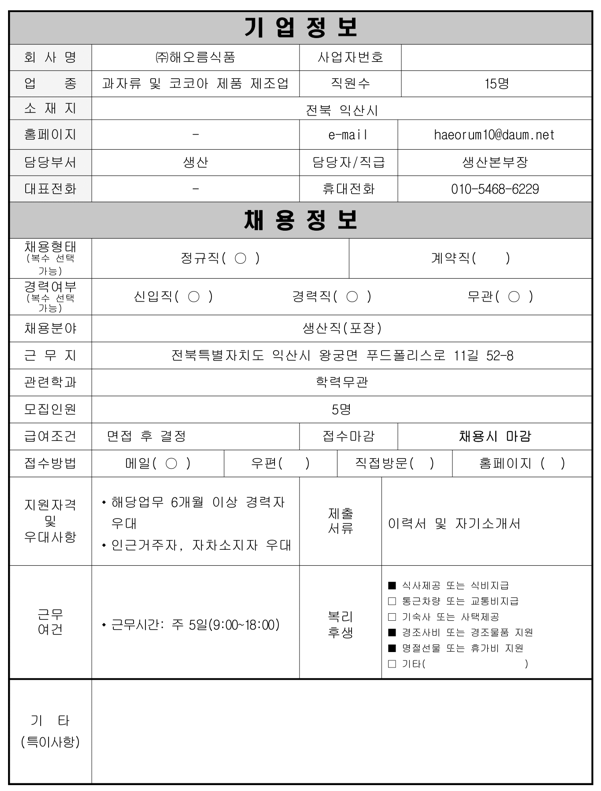 입주기업채용공고